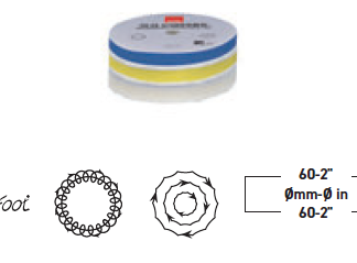 SÉRIE D-A PATINS DE POLISSAGE MICROFIBRE COARSE Ø60mm (2") - 9.MF60H/4